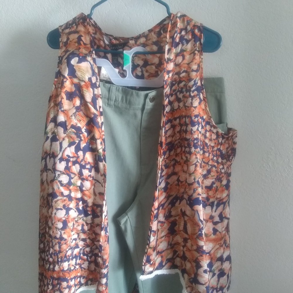 Unique abstract vest and pants set outfit !